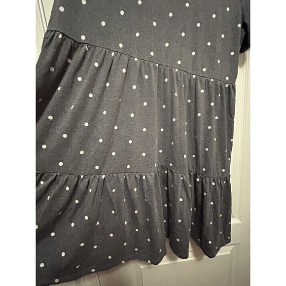 Raglan Dress Blue with white polka dot Women’s size XL Swing Comfy Tiered - Picture 6 of 14